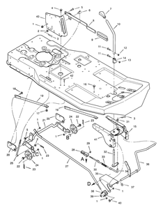 Mower Housing Suspension Diagram and Parts List for 30560X51A  Briggs and Stratton Lawn Tractor